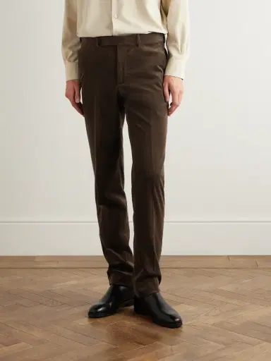 Zegna Slim-Fit Cotton-Blend Corduroy Trousers - Men | Thumbnail 3