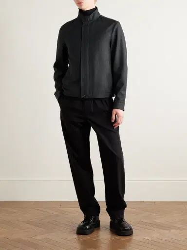 Zegna Nubuck-Trimmed Virgin Wool-Twill Jacket - Men | Thumbnail 2