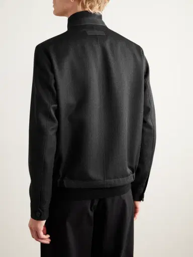 Zegna Nubuck-Trimmed Virgin Wool-Twill Jacket - Men | Thumbnail 3