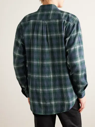 Auralee Airy Checked Wool-Flannel Shirt - Men | Thumbnail 4