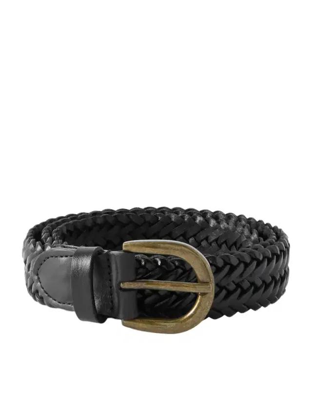 3cm Woven Leather Belt - Men