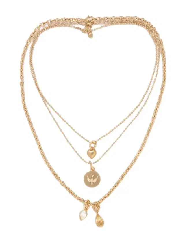 The Free Spirit Set Of Three Gold-tone And Cubic Zirconia Necklaces