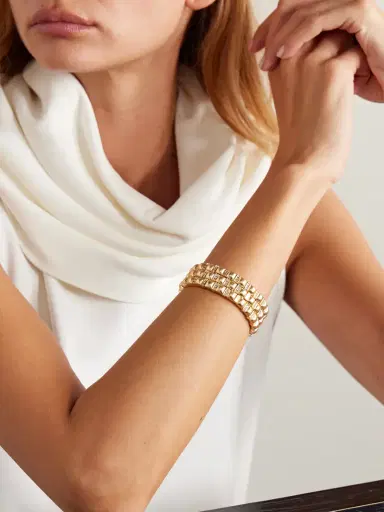 Roxanne Assoulin Set Of Three Gold-tone Crystal Bracelets | Thumbnail 2 Roxanne Assoulin Set Of Three Gold-tone Crystal Bracelets | Thumbnail 2