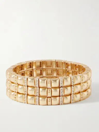 Roxanne Assoulin Set Of Three Gold-tone Crystal Bracelets | Thumbnail 3 Roxanne Assoulin Set Of Three Gold-tone Crystal Bracelets | Thumbnail 3