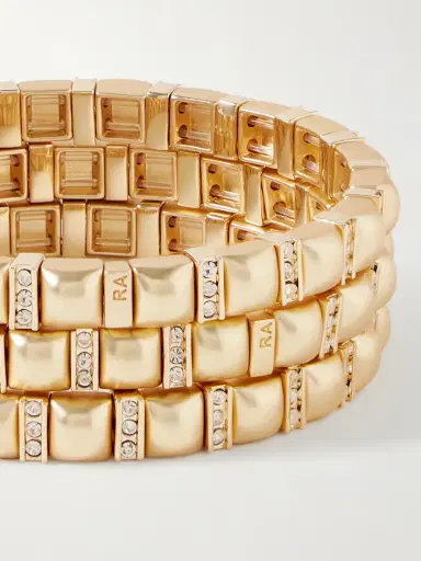 Roxanne Assoulin Set Of Three Gold-tone Crystal Bracelets | Thumbnail 4 Roxanne Assoulin Set Of Three Gold-tone Crystal Bracelets | Thumbnail 4