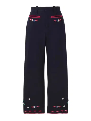 BODE Carroll Appliquéd Wool Felt Straight-leg Pants | Thumbnail 1 BODE Carroll Appliquéd Wool Felt Straight-leg Pants | Thumbnail 1