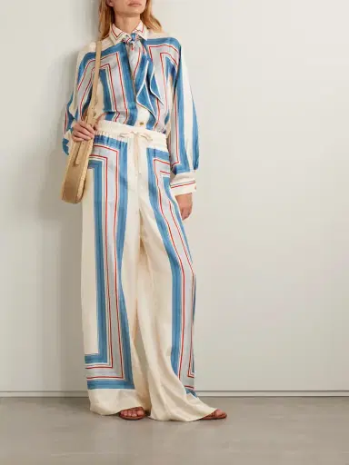 Zimmermann Striped Silk-twill Wide-leg Pants | Thumbnail 2 Zimmermann Striped Silk-twill Wide-leg Pants | Thumbnail 2