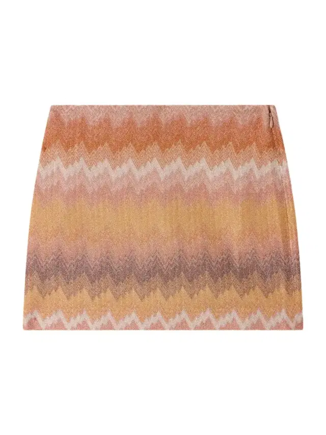 Striped Metallic Crochet-knit Mini Skirt