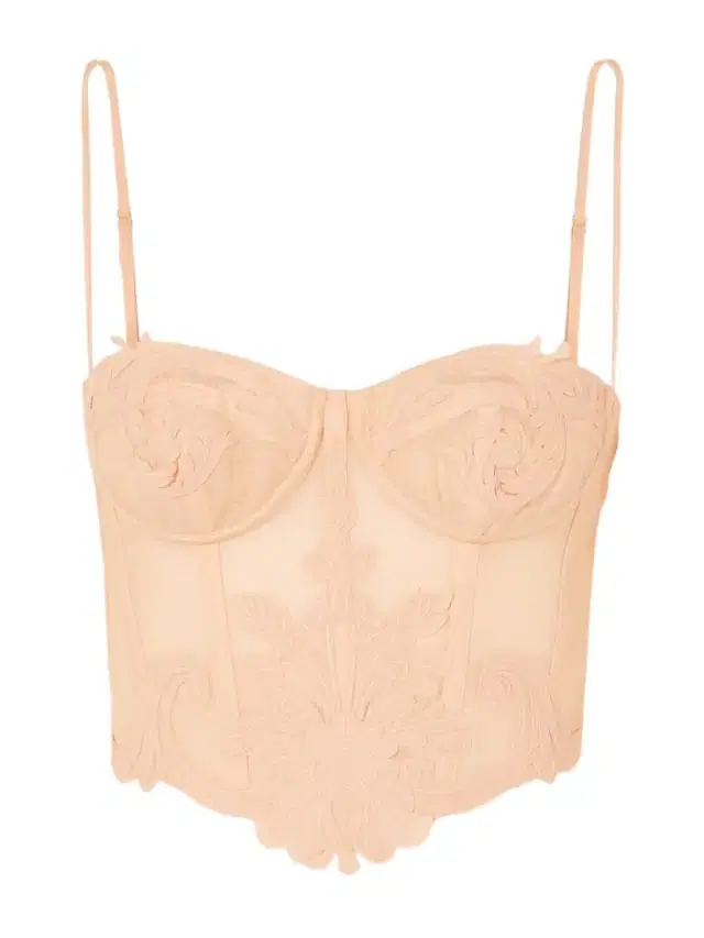Rebellion Appliquéd Linen And Silk-blend Corset Top