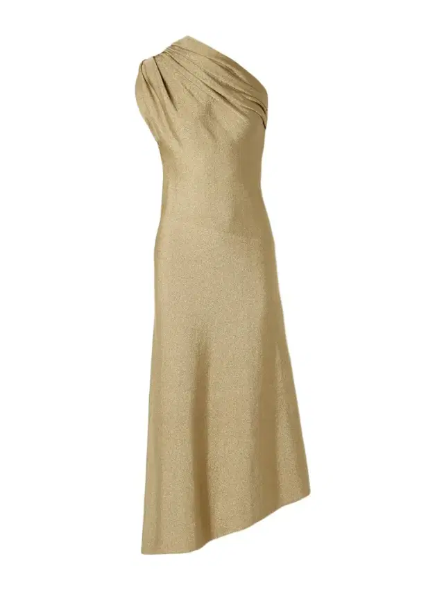 Coast Asymmetric One-shoulder Draped Lurex Dress