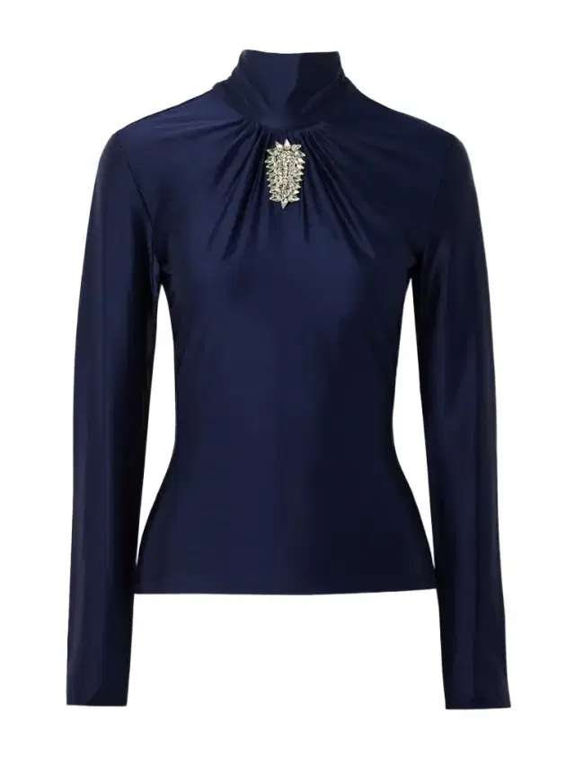 Crystal-embellished Gathered Satin-jersey Top
