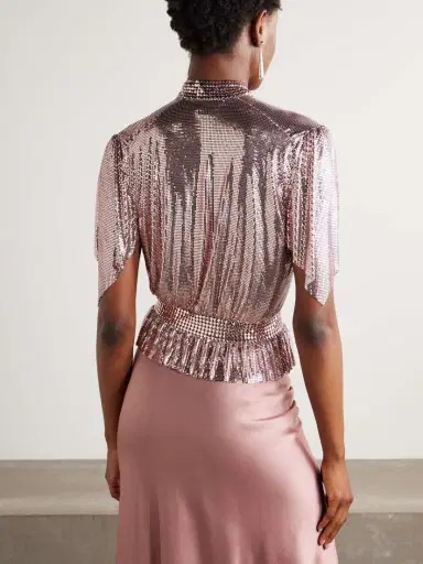 Rabanne Pleated Chainmail Blouse | Thumbnail 3