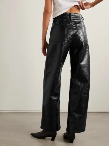 AGOLDE Arc Croc-effect Barrel-leg Pants | Thumbnail 4