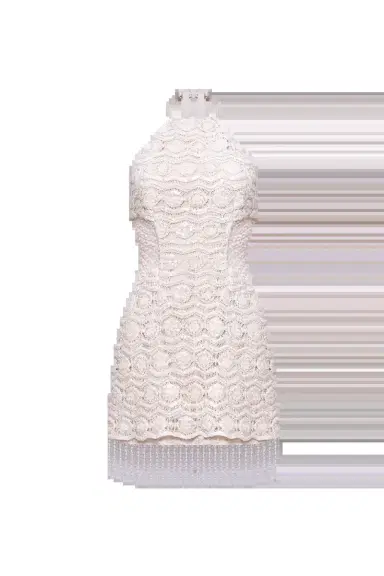PatBo CROCHET BLOOM HALTERNECK MINI DRESS | Thumbnail 4