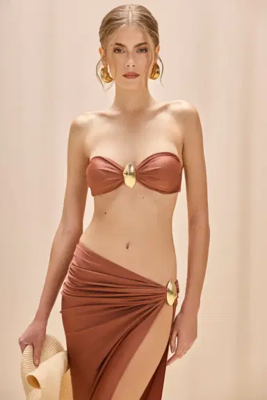 PatBo GOLDEN DUNE LYCRA MAXI BEACH SKIRT | Thumbnail 3