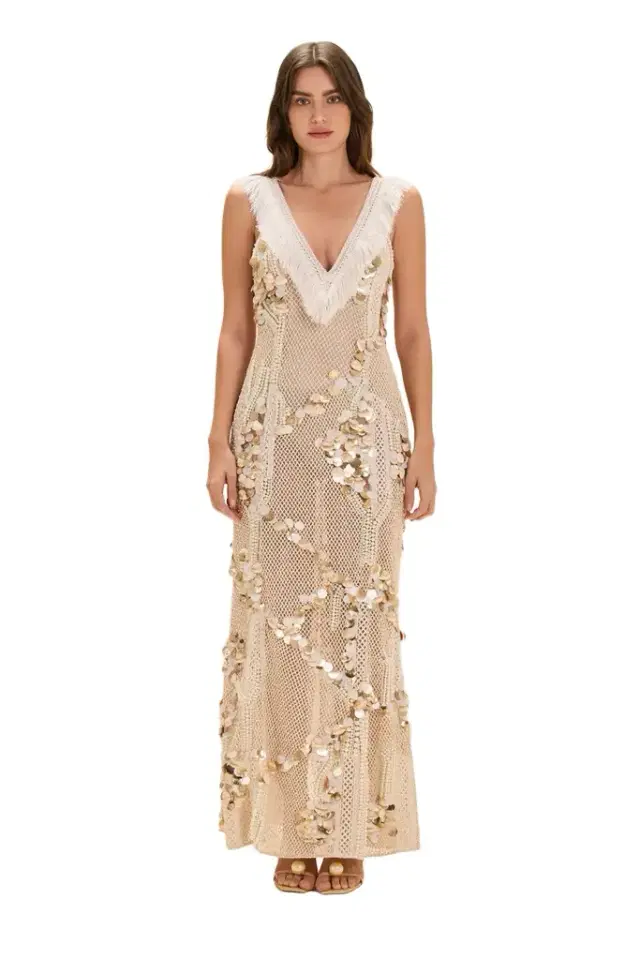 PatBo SEASHELL EMBROIDERY GOWN