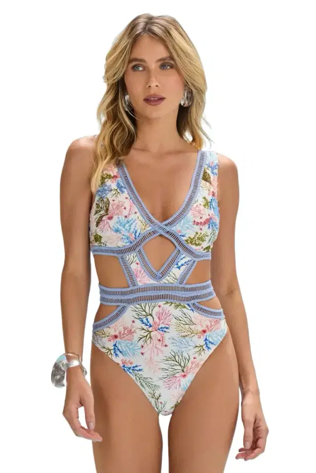 SEAWEED EMBROIDERED BODYSUIT