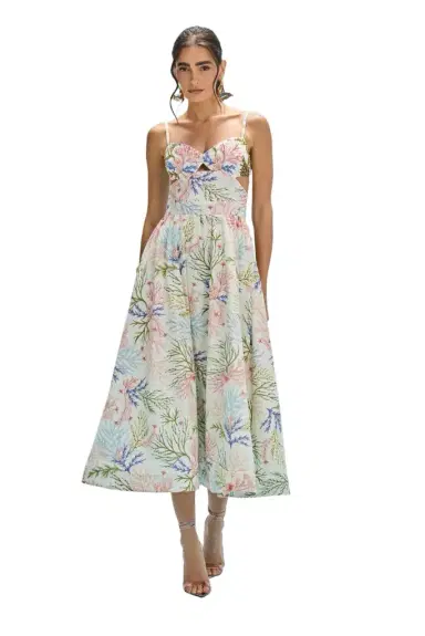 PatBo SEAWEED FLUTTER MIDI DRESS | Thumbnail 1 PatBo SEAWEED FLUTTER MIDI DRESS | Thumbnail 1
