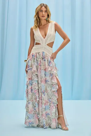 PatBo SEAWEED TRIM MAXI DRESS | Thumbnail 1