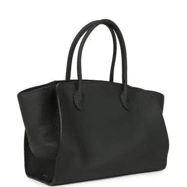 The Row The Row Marlo 12 Tote Bag Black Calfskin Silver Hardware | Thumbnail 2 The Row The Row Marlo 12 Tote Bag Black Calfskin Silver Hardware | Thumbnail 2