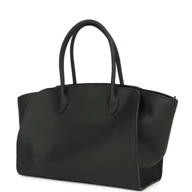 The Row The Row Marlo 12 Tote Bag Black Calfskin Silver Hardware | Thumbnail 5 The Row The Row Marlo 12 Tote Bag Black Calfskin Silver Hardware | Thumbnail 5