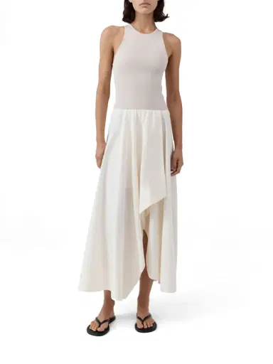 St. Agni Knit Bodice Asymmetric Dress | Thumbnail 3