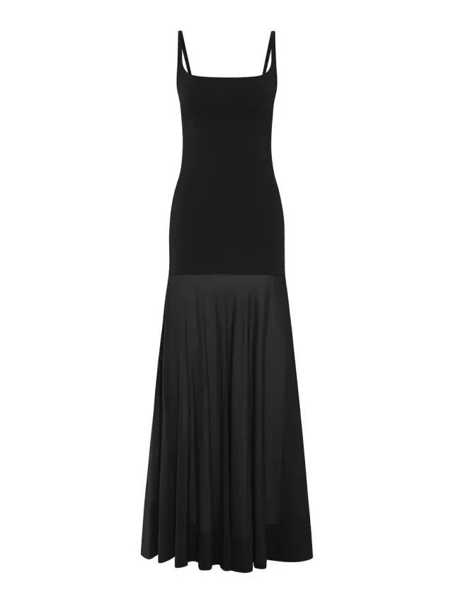 St. Agni Sheer Silk Circle Hem Dress