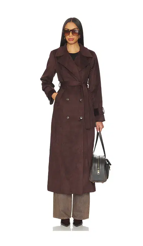 SNDYS Sutton Faux Suede Trench Coat