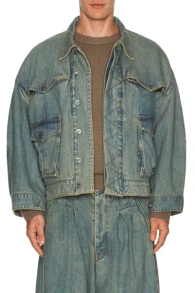 Art Community Washed Indigo Reversible 7 Pocket Japanese Denim Jacket | Thumbnail 3
