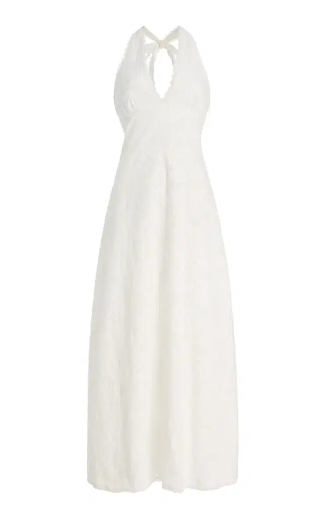 Posse Salma Eyelet Cotton Maxi Halter Dress