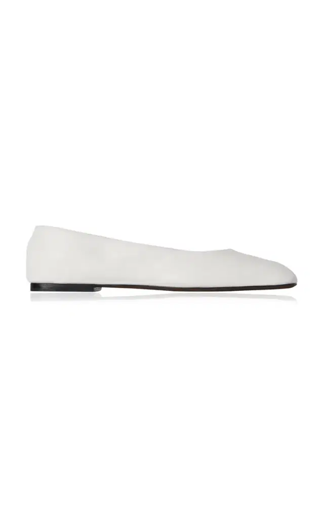 The Row Leather Square Ballet Flats