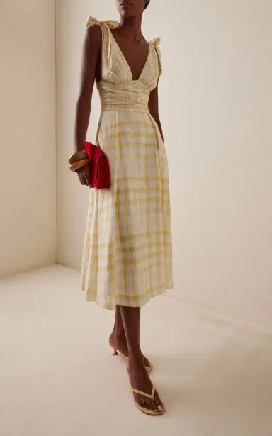 Rosie Assoulin Bow-Detailed Gingham Midi Dress | Thumbnail 2 Rosie Assoulin Bow-Detailed Gingham Midi Dress | Thumbnail 2