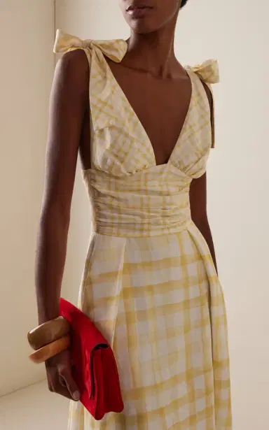 Rosie Assoulin Bow-Detailed Gingham Midi Dress | Thumbnail 3 Rosie Assoulin Bow-Detailed Gingham Midi Dress | Thumbnail 3