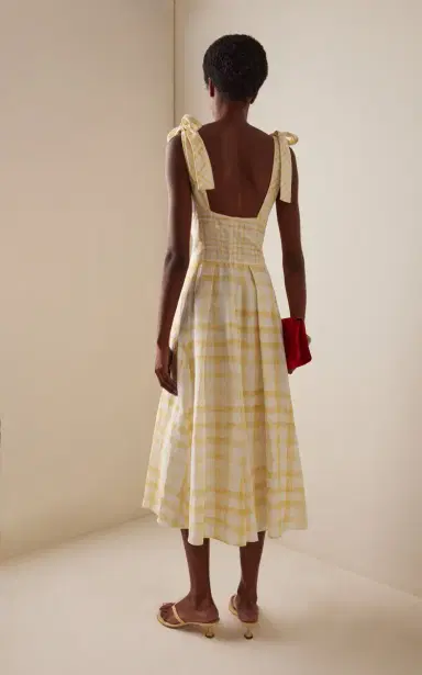 Rosie Assoulin Bow-Detailed Gingham Midi Dress | Thumbnail 4 Rosie Assoulin Bow-Detailed Gingham Midi Dress | Thumbnail 4