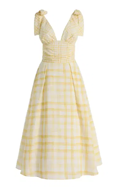 Rosie Assoulin Bow-Detailed Gingham Midi Dress | Thumbnail 1 Rosie Assoulin Bow-Detailed Gingham Midi Dress | Thumbnail 1
