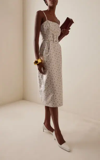Rosie Assoulin Artichoke Belted Jacquard Dress | Thumbnail 3 Rosie Assoulin Artichoke Belted Jacquard Dress | Thumbnail 3