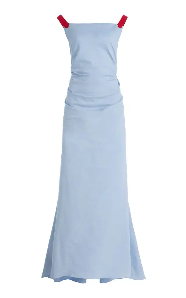 Exclusive Just a Small Gathering Linen-Blend Gown