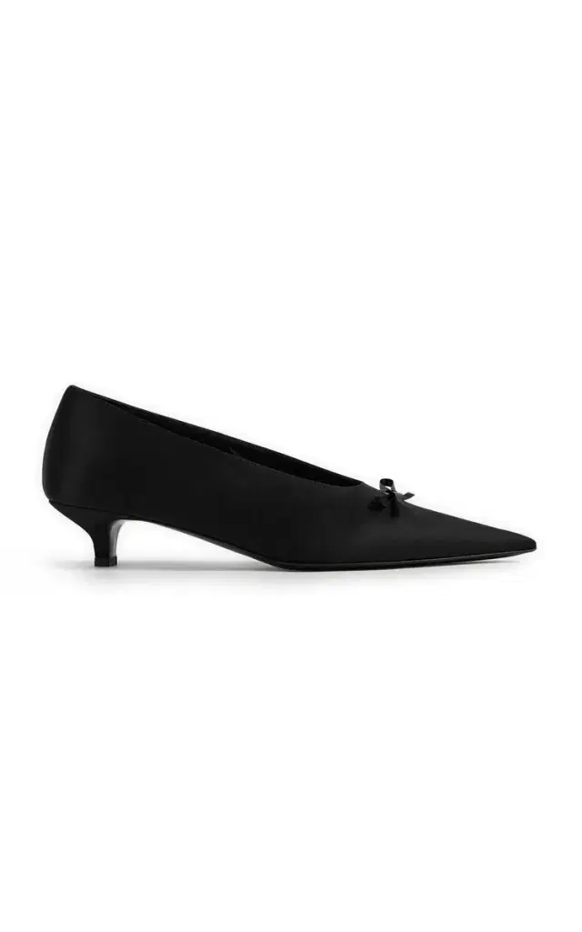 Toteme Sharp Bow Satin Kitten Pumps