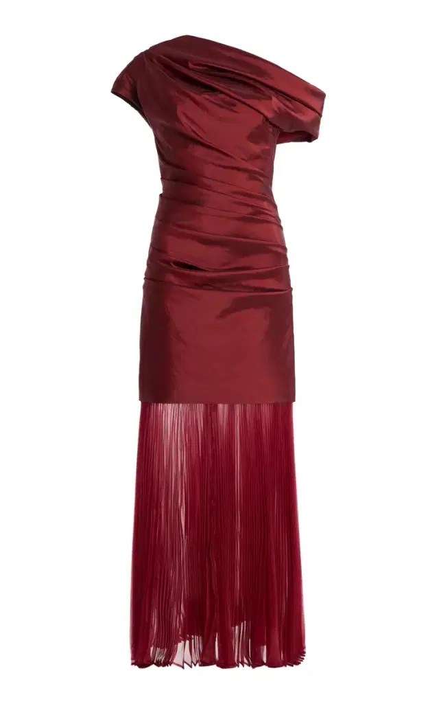 SIMKHAI Exclusive Ammalie Organza-Trimmed Taffeta Midi Dress