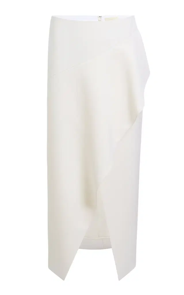Khaite Jaia Asymmetric Wool Midi Skirt