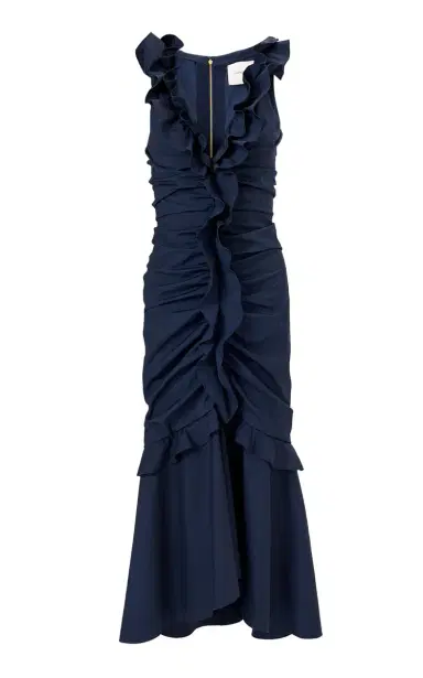 Carolina Herrera Ruffled Cotton Midi Dress | Thumbnail 1