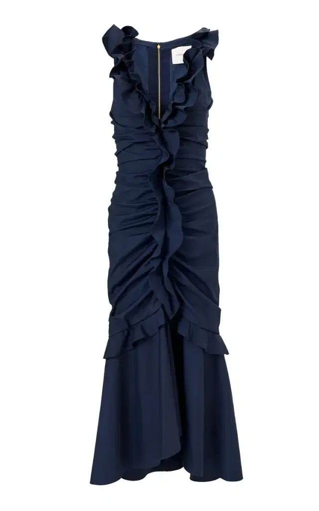 Ruffled Cotton Midi Dress