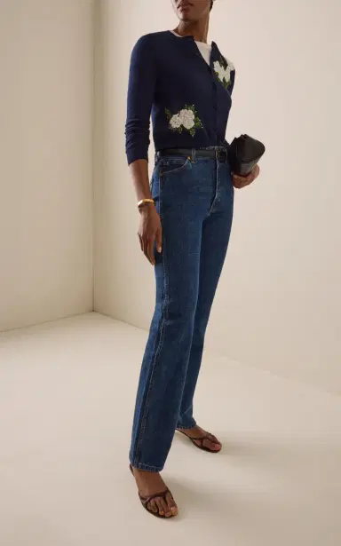 Carolina Herrera Floral-Embroidered Silk-Blend Cardigan | Thumbnail 2