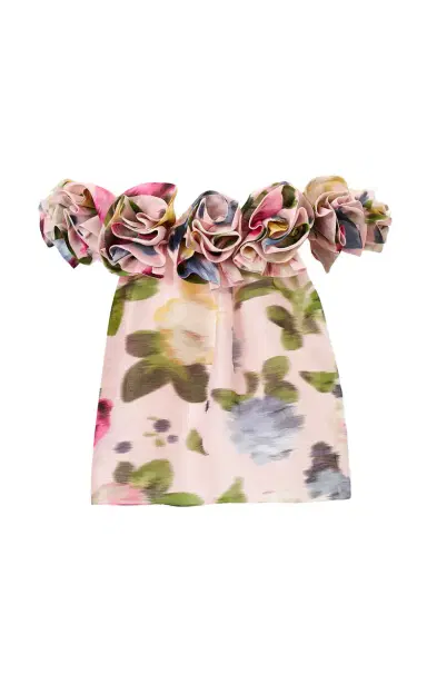 Carolina Herrera Off-the-Shoulder Floral Silk Rosette Top | Thumbnail 5 Carolina Herrera Off-the-Shoulder Floral Silk Rosette Top | Thumbnail 5
