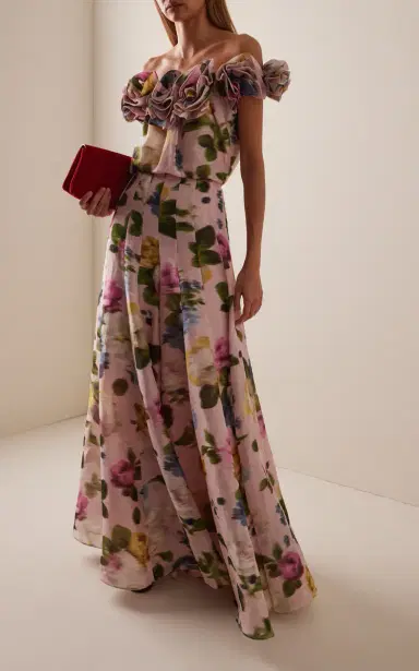 Carolina Herrera High-Rise Garden Floral Silk Wide-Leg Pants | Thumbnail 2 Carolina Herrera High-Rise Garden Floral Silk Wide-Leg Pants | Thumbnail 2