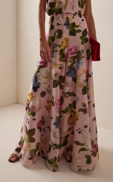 Carolina Herrera High-Rise Garden Floral Silk Wide-Leg Pants | Thumbnail 3 Carolina Herrera High-Rise Garden Floral Silk Wide-Leg Pants | Thumbnail 3