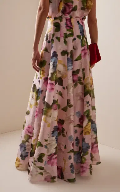Carolina Herrera High-Rise Garden Floral Silk Wide-Leg Pants | Thumbnail 4 Carolina Herrera High-Rise Garden Floral Silk Wide-Leg Pants | Thumbnail 4