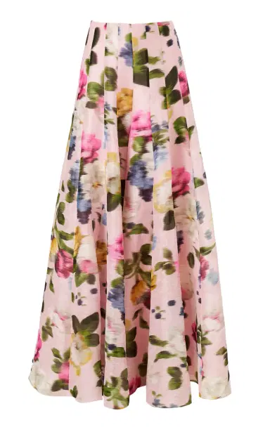Carolina Herrera High-Rise Garden Floral Silk Wide-Leg Pants | Thumbnail 1 Carolina Herrera High-Rise Garden Floral Silk Wide-Leg Pants | Thumbnail 1