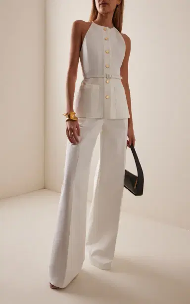 Carolina Herrera Belted Cotton Sateen Top | Thumbnail 3