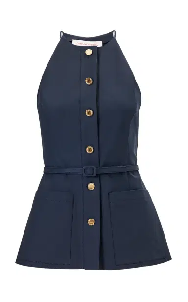 Carolina Herrera Belted Cotton Sateen Top | Thumbnail 6
